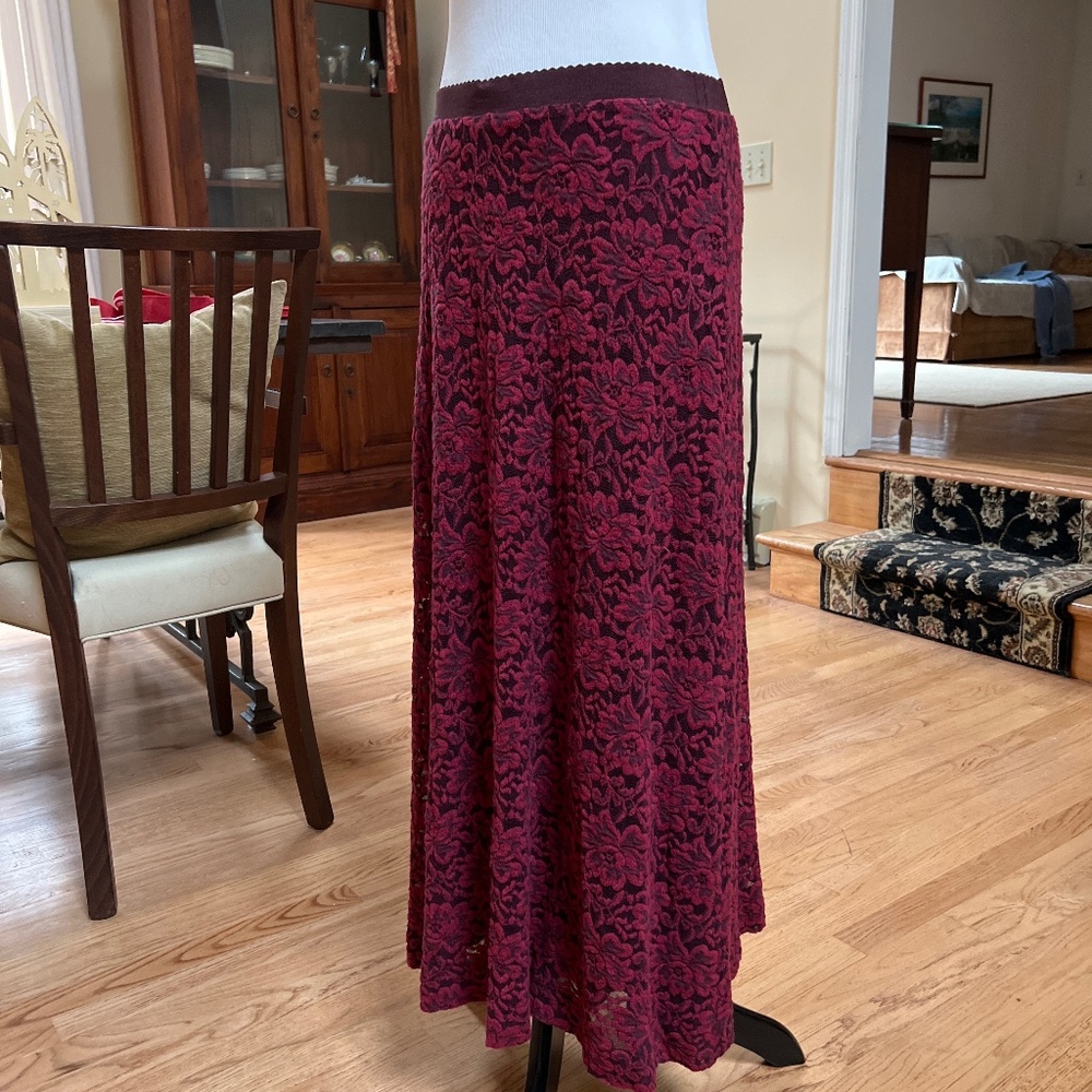 Anthropologie stretch lace skirt